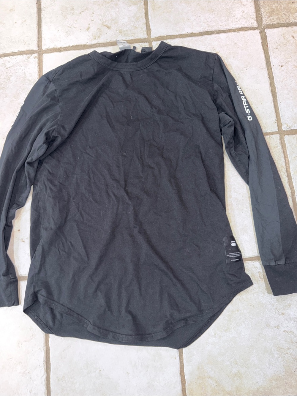 G-Star Long Sleeve Crewneck Tee in Black